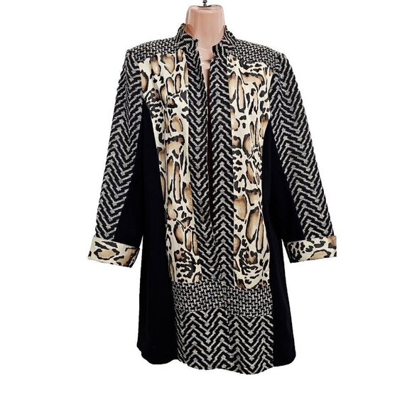 Chico's Jackets & Blazers - Chico's Open Coat Jacket Women Size 2 Animal Print Tapestry